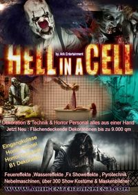 Hüpfburgverleih Ostfriesland | Horror Event, Flyer, Hell in a Cell, Schauspieler, Erschrecken, Halloween | Niedersachsen & Bremen