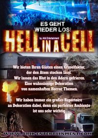 Hüpfburgverleih Ostfriesland | Horror Event, Flyer, Hell in a Cell, Schauspieler, Erschrecken, Halloween | Niedersachsen & Bremen