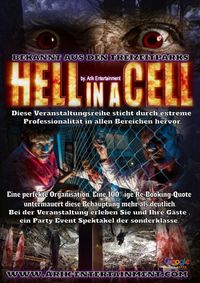 Hüpfburgverleih Ostfriesland | Horror Event, Flyer, Hell in a Cell, Schauspieler, Erschrecken, Halloween | Niedersachsen & Bremen