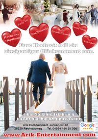 Hüpfburgverleih Ostfriesland | Hochzeit DJ, Hochzeitsfeier, Arik Entertainment, Dekoration, Candy Shop, Foto box, Hüpfburg, Flyer| Niedersachsen & Bremen